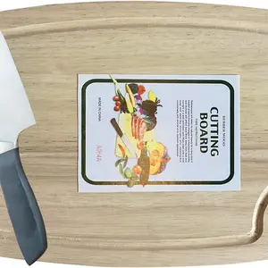 KAV Rubber Bamboo Organic Wood Cutting Board for Kitchen-Thick Chopping Board for Vegetable, Meat, Cheese (Medium- 33x23 cm)