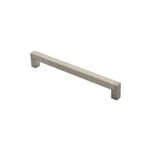 Square Section Bar Pull Handle 239 x 15mm 224mm Fixing Centres Satin Nickel