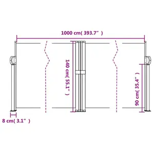 Retractable Side Awning Blue / 140" H x 1000" W