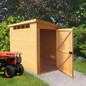 Shire Security Cabin 8x6 ft Pent Wooden Shed with floor & 3 windows