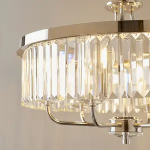 Luminosa Ascoli 6 Light Ceiling Pendant Bright Nickel Plate & Clear Cut Glass