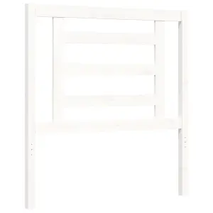 Berkfield Bed Frame with Headboard White Single Solid Wood