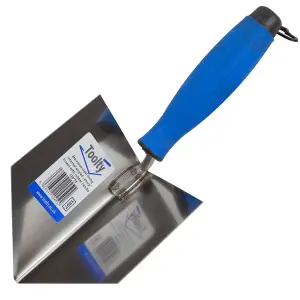 Toolty Corner Lining Internal Angled Sharp Trowel with Rubber Handle 120x75mm Stainless Steel for Plastering Finishing DIY