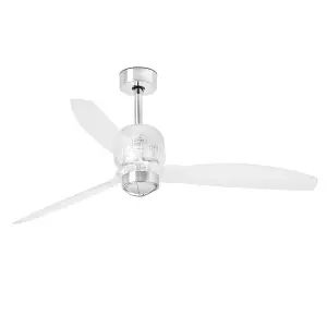 Luminosa Deco LED Chrome Ceiling Fan with DC Motor, 3000K