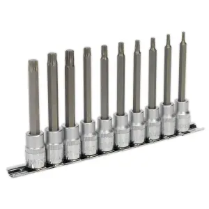 Sealey TRX-Star Socket Bit Set 10 Pieces 3/8" Square Drive - 100mm AK6236