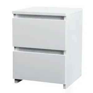 SunDaze Chest of Drawers Storage Bedroom Furniture Cabinet 2 Drawer White 30x30x40cm