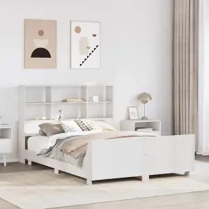 Berkfield Bed Frame without Mattress White 140x190 cm Solid Wood Pine