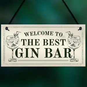 Best Gin Bar Sign Shabby Chic Home Bar Garden Summerhouse Sign Gift