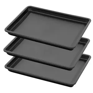 6 Pack Non-Stick Baking Trays 32cm Assorted Sizes For Ovens Dishwasher Safe