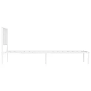 Berkfield Metal Bed Frame without Mattress with Headboard White 107x203cm