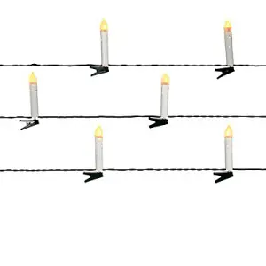 20 Warm white Candle LED With timer function String lights with 7.8m Green cable