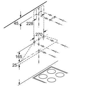 Bosch Serie 2 DWP74BC50B Stainless steel Chimney Cooker hood, (W)75cm