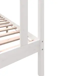 Berkfield Bed Frame White Solid Wood Pine 90x200 cm