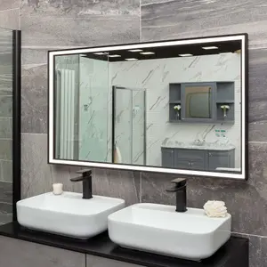 Solstice Black LED Illuminated Backlit Bathroom Mirror (H)700mm (W)1200mm