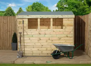 Empire 3000  Pent 7x5 pressure treated tongue and groove wooden garden shed door left side panel (7' x 5' / 7ft x 5ft) (7x5)