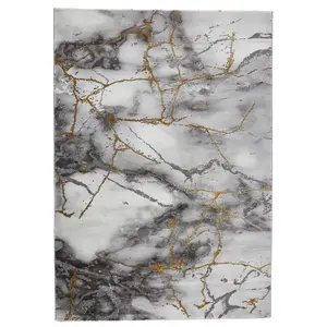 Ivory Gold Abstract Modern Easy to Clean Abstract Rug For Dining Room Bedroom And Living Room-120cm X 170cm