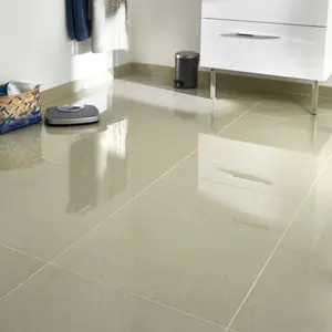 Musetta Beige Gloss Marble effect Porcelain Indoor Wall & floor Tile, Pack of 4, (L)600mm (W)600mm