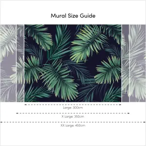 Midnight Tropics Mural In Green (300cm x 240cm)