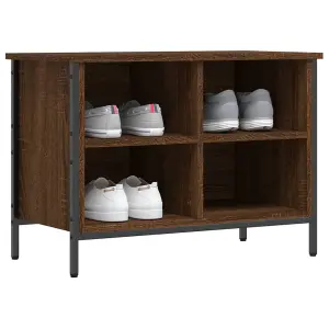 Berkfield Shoe Cabinet Brown Oak 69x35x50 cm Engineered Wood