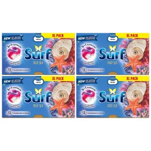 Surf 3 in 1 Laundry Washing Detergent Capsules Deep Sea, 144 Washes, 4Pk