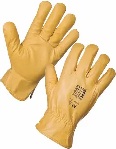 ST - Leather Driving Gloves - Lined Large