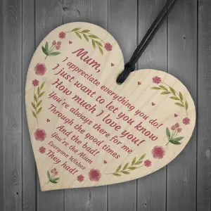 Mothers Day Gift Lockdown Gift for Mum Wooden Heart Thank You Gift For Her