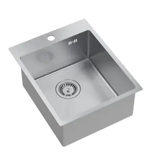 Quadron Russel 90 Compact Kitchen Sink, 350mm to fit 40cm cabinet, Stainless Steel