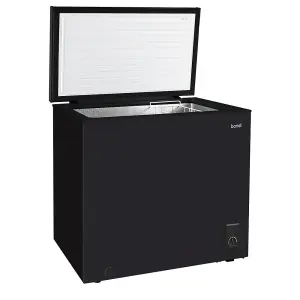 Spacious 142L Black Freestanding Chest Freezer with Refrigeration Mode