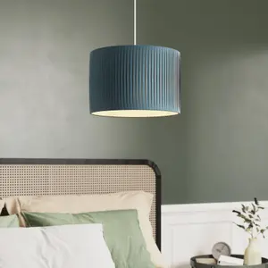 GoodHome Louth Coral blue Round Lamp shade (D)30cm