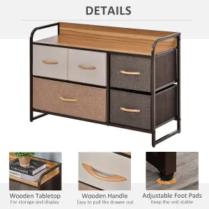 Drawer Dresser Tower Unit Clothes Storage Organizer with Wood Top, Steel Frame