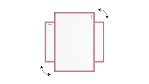 ALLboards Whiteboard dry erase magnetic surface, pink wooden frame 60x40 cm