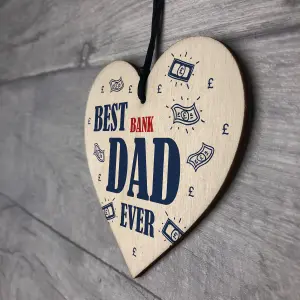 Red Ocean Funny Gift For Dad Novelty Wooden Heart Sign Birthday Gift For Dad Gift For Him