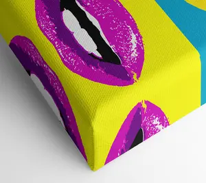 Vibrant Pop Art Lips Canvas Print Wall Art - Medium 20 x 32 Inches