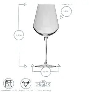 Bormioli Rocco - Inalto Uno Red Wine Glasses - 560ml - Pack of 6