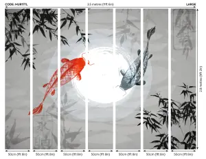 Origin Murals Watercolour Koi Fish Matt Smooth Paste the Wall Mural 350cm wide x 280cm high