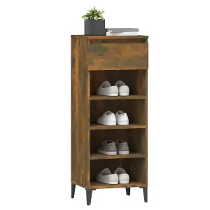 Berkfield Shoe Rack Smoked Oak 40x36x105 cm Engineered Wood