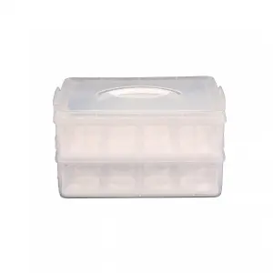 Oypla 2 Tier Cupcake Cake Holder Portable Storage Carrier Box