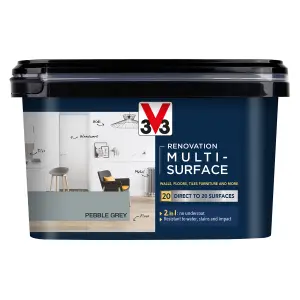 V33 Renovation Pebble Grey Satinwood Multi-surface paint, 2L