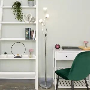 Litecraft Marta Chrome 3 Light Floor Lamp