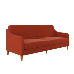 Jasper coil 3-seater Sofa Bed in orange fabric