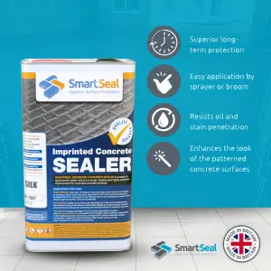 Smartseal Imprinted Concrete Sealer, Silk Wet Look, Driveway Sealer for Patterned Imprinted Concrete Driveways and Patios, 3 x 5L