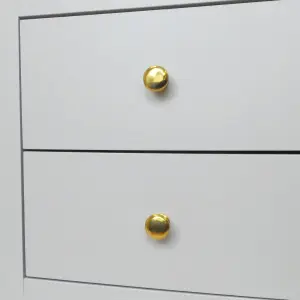 Oakcrafts - Solid Brass Cabinet Knob - 25mm Diameter - Pack of 2