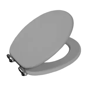 Showerdrape Norfolk Soft Close Grey Wooden Toilet Seat