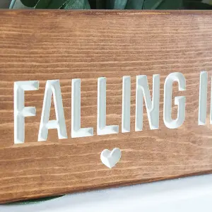 Peak Heritage Engraved Wooden Sign 60cm But I can't Help Falling in Love With You