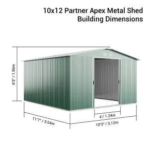 BillyOh Partner Apex Metal Shed - 10x12