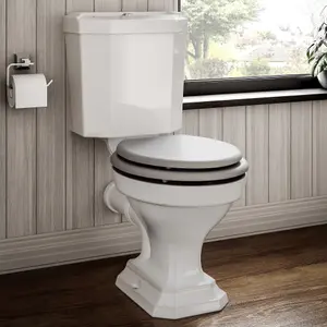 Heritage Upperton White Close-coupled Toilet with Soft close seat & Close coupled cistern