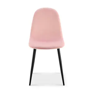 Ron Velvet Dining Chair - Pink