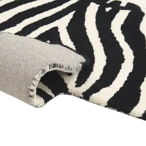 Wool Kids Rug Zebra 100 x 160 cm Black and White KHUMBA