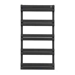 Aluminium Towel rail. compatible with heat pump. energy efficient. Black. Model: Venice. Height: 1000mm.width :500 mm