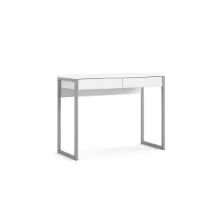 Tvilum Mali Gloss white 2 drawer Desk (H)765mm (W)1016mm (D)400mm